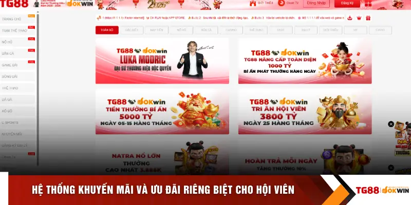 Hệ thống khuyến mãi và ưu đãi riêng biệt cho hội viên